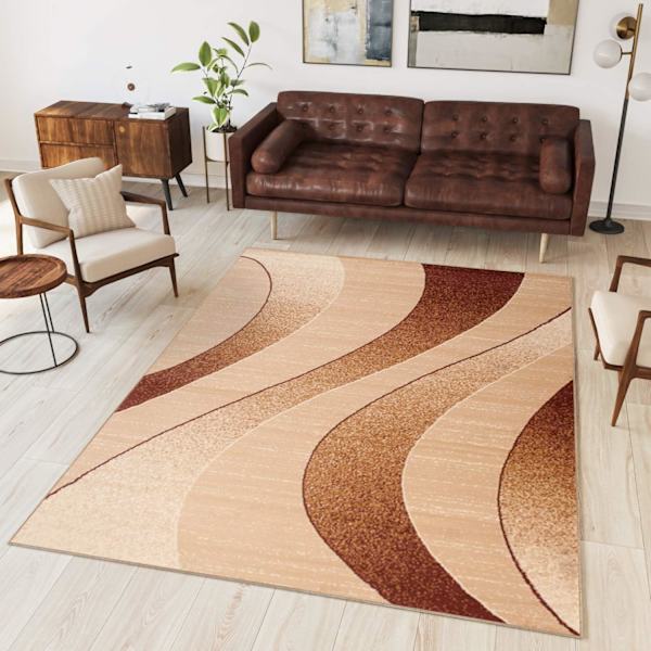 Mattan Vardagsrum Sovrum Modern Kort Lugg  Vågor Hållbar Matta Storlek - 80 x 120 cm (orange) orange
