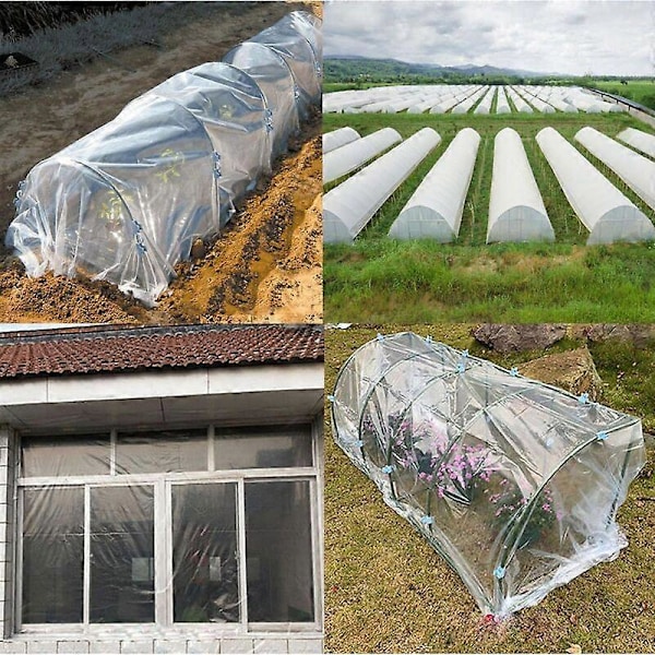 Kasvihuoneen peite, läpinäkyvä muovipeite, tunnelikasvihuoneen peite 2m x 8m, erittäin paksu kirkas polyeteenikalvo puutarhakasvatukseen 2*8m