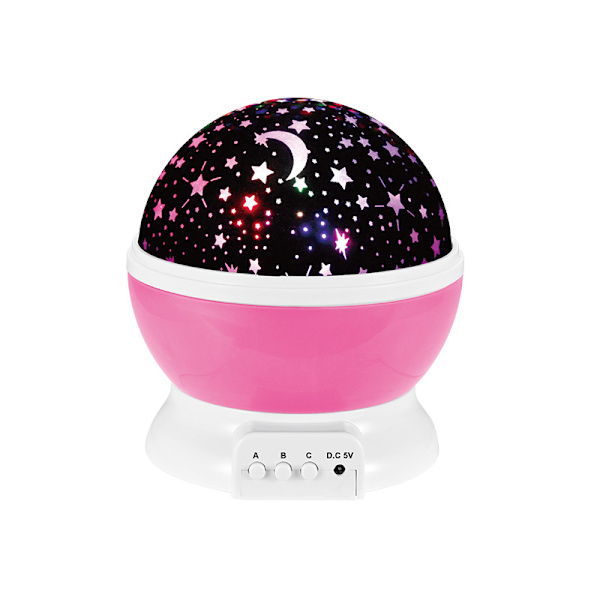 Nattlys for barn med stjerneprojeksjon 360° rotasjonslampe Projektorlys Tak, Led baby nattlys 8 fargemoduser, Gave til baby