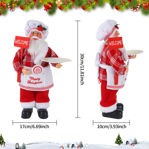 Julenissepynt Julenissen stående julenissefigur Plast julenisse stående dukke Realistisk julenisse juledekorfigur