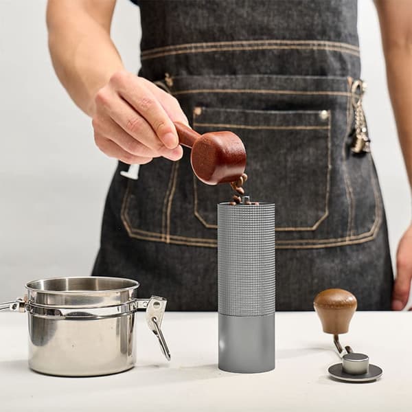 Manuell kaffe - Bærbar kaffe - Justerbar grovhetskapasitet - Lett kaffe for kaffe A