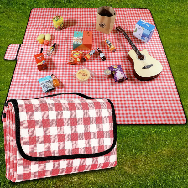 Piknikpeitto Vedenpitävä rantamatto 200×200 cm Pestävä Kevyt piknikmatto kahvalla retkeilyyn Matkustamiseen ulkoleirintä, puistot (vaaleanpunainen) Pink