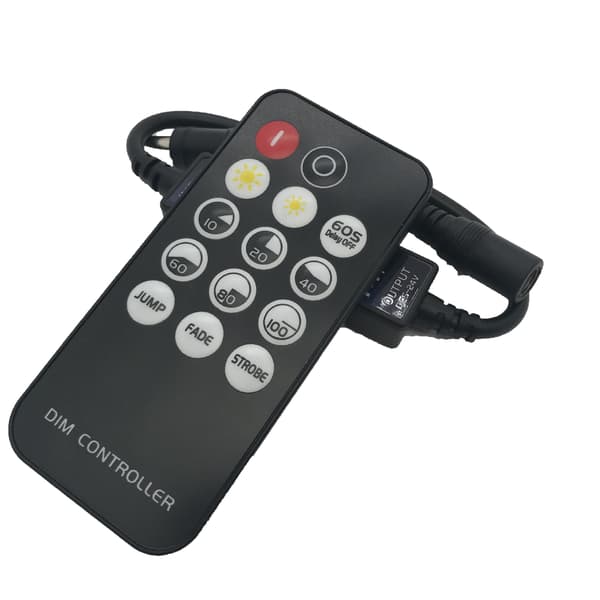 14-knaps RF-dæmpercontroller til FCOB 3014 5630 5730 3528 DC5V/DC12V/DC24V LED-strimler Lysdæmper Lysstyrkemodus Trådløs LED-controller