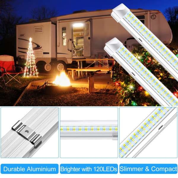 PCS 108 lyslist - LED-bilinnvendig lys - 9W LED-list med bryter for bobil/skap/bil/lastebil/taklys