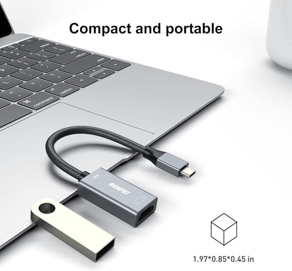 USB-C til HDMI Adapter 4K@60Hz 3 til HDMI Adapter til MacBook Pro 2019/2018/2017, MacBook Air/iPad Pro 2018, Samsung Galaxy S10/S9