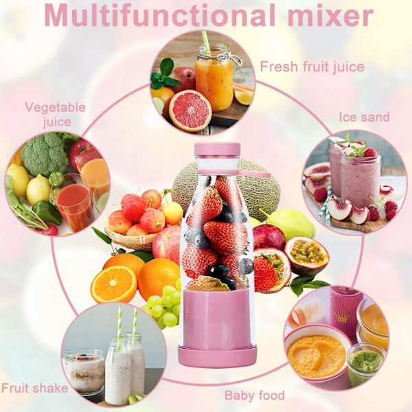 Bärbar mixer, Mini USB-mixer, Milkshake, Fruktjuice Mixer Smoothie, Färsk Juice Mixer