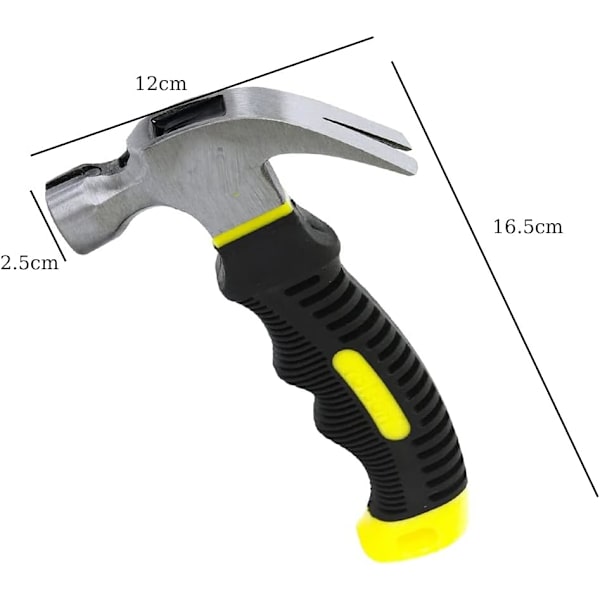 1 stk. Minihammer, Liten hammer, Klohammer Ergonomisk mykt gummihåndtak med sklisikker magnetisk hode, Egnet for reparasjon, DIY, Tømmerarbeid