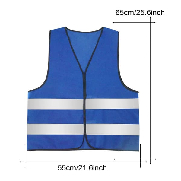 Reflekterende sikkerhedsvest til voksne, slidstærk, fluorescerende, grå (10 stk.) Blue