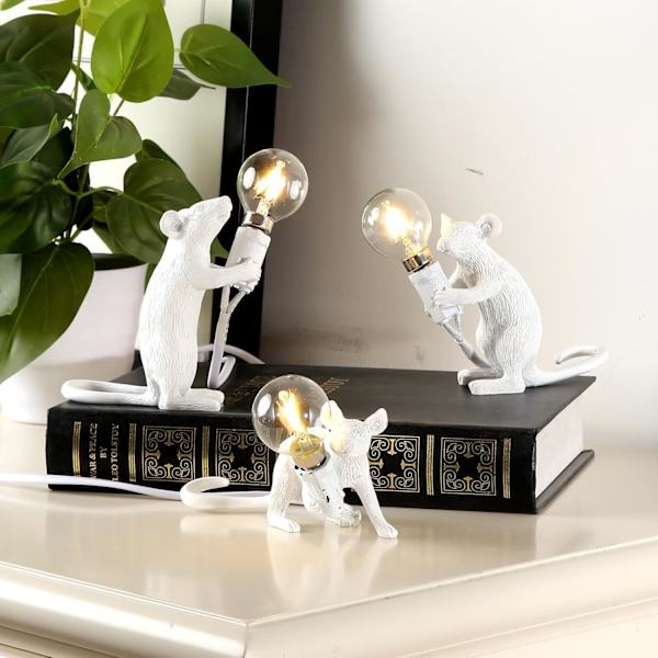 Moderne Harpiks Mus Lampe Bordlampe Kreativ Skrivebordslamper Natbord Gave Dekoration LED Soveværelse, Studieværelse (Kørsel)