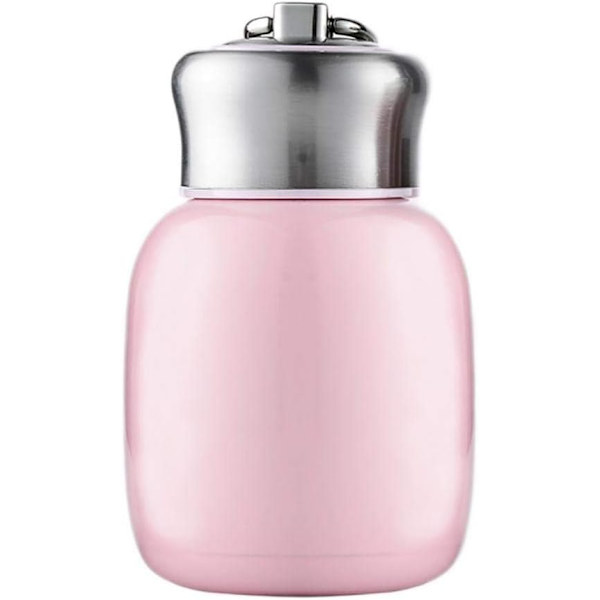Sød termokande, rustfrit stål kaffekrus, lækagesikker dobbeltvægget vakuum varm kold vandflaske mini 200ml (Pink) Pink