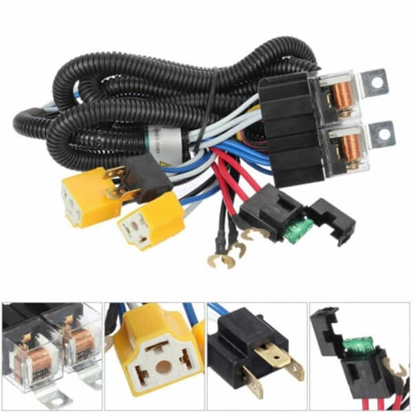 Bil Forlygte Relæ Ledningsnet Stik til H4 Pære Konverteringssæt