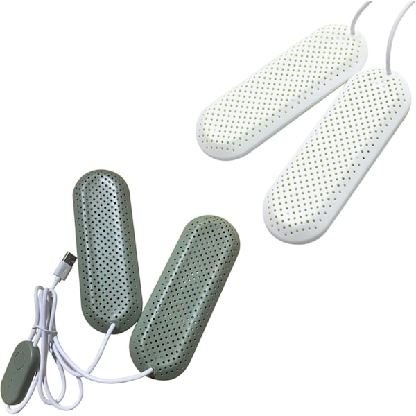 Bärbar USB-skodrykare med timer, deodorering, skotork, skovärmare, vinterstövlar, torkvärme, hem, grön