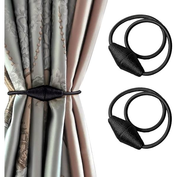 Magnetiske Gardinholdere, 1 Par Gardinrebholdere i Pink, Gardinbeslag Vindue Holdere til Hjem Kontor Dekorative, Sort