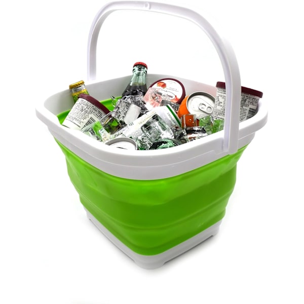 11L (2,9 gallons) hopfällbar rektangulär hink (1, grön)