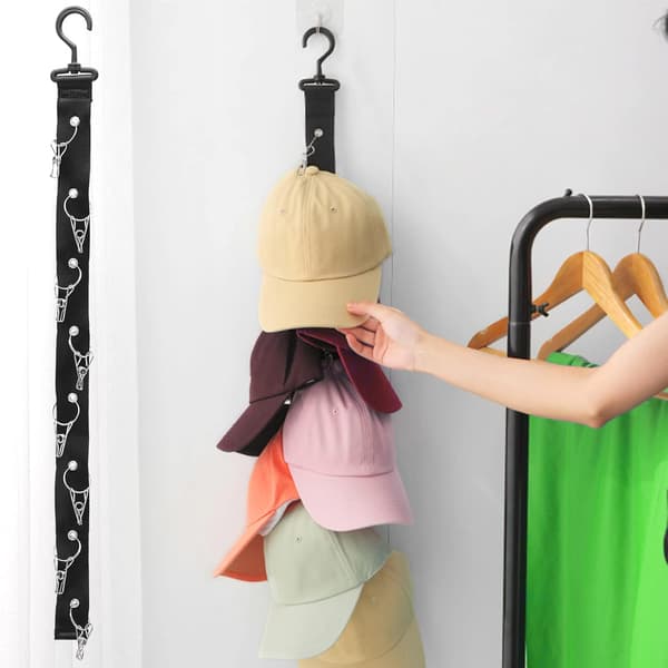Baseball Cap Rack Closet Hook, 2 Pack Closet Hanging Storage Organizer