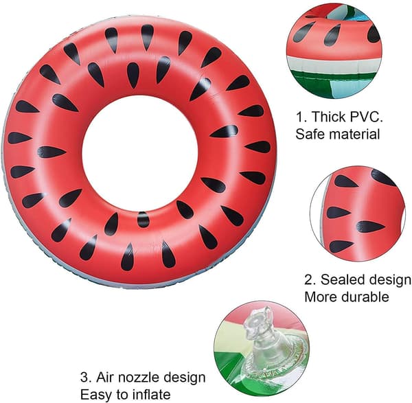 Gummiring för simning, uppblåsbar ring, stor simring strandleksak, simring pool flyt för vuxna (75 cm) (röd)