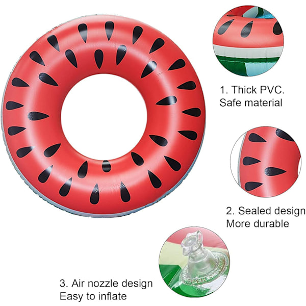 Gummiring for svømming, oppblåsbar ring, stor svømmering strandleketøy, svømmetube bassengflyter for voksne (75 cm) (rød)