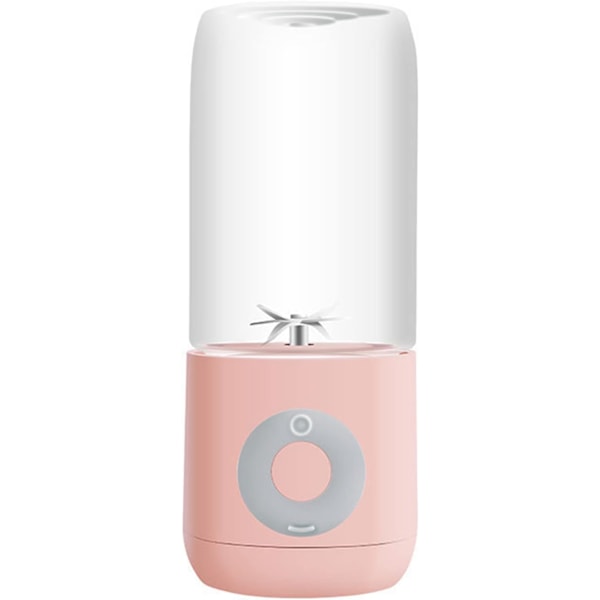 Bærbar personlig mini smoothie blender USB elektrisk juicer kop husholdnings frugtblander med 6 blade 1500mah til kontor køkken hjem, pink