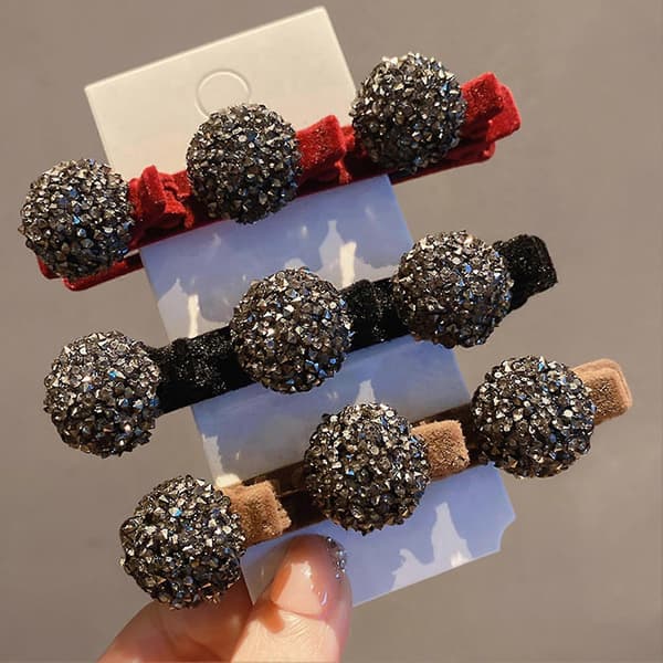 Rhinestone Hjerte Hårklemme Elegant Dobbelt Lag Hårnål Hårtilbehør til Kvinder Piger