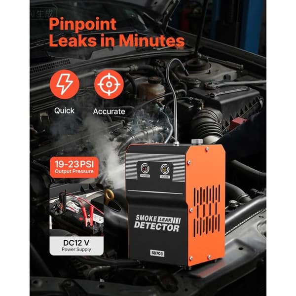 Røgsensor - DUOKU - SD703 - 12 V - Dual mode Luft/Røg - Dobbelt pumpe svart, orange