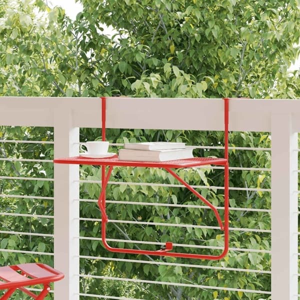 vidaXL parvekepöytä punainen 60x40 cm teräs red Röd