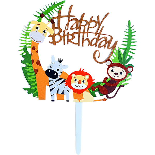 Cartoon Wild Animals Cake Toppers Cute Forest Animals Cupcakes Toppers Lion Monkey Giraffe Zebra Jungle Animal Cake Picks