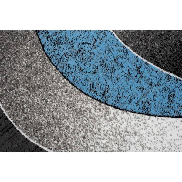 Mattan Vardagsrum Sovrum Modern Kort Lugg  Vågor Hållbar Matta Storlek - 80 x 120 cm (Mörk Grå Blå) sky blue