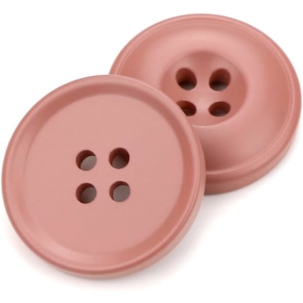 30 kpl 20 mm pyöreitä 4-reikäisiä hartsipainikkeita, Premium-värit Klassinen minimalistisen pyöreä vaihtopainikkeet, Ompele DIY-käsityöpainikkeet, Vaaleanpunainen