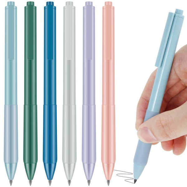 6 pakke blekkløse blyanter evig blyant med ekstra 6 blypåfyll Slettbar uendelig blyant Ubegrenset skriving evig blyant