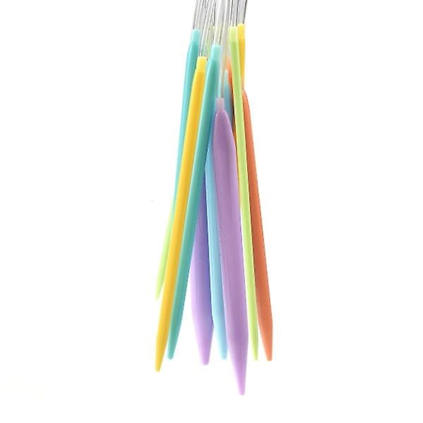 12 Plaststickade Stickor 80 Cm, Runda Stickor, Verktyg För Stickprojekt, Flerfärgad Storlek