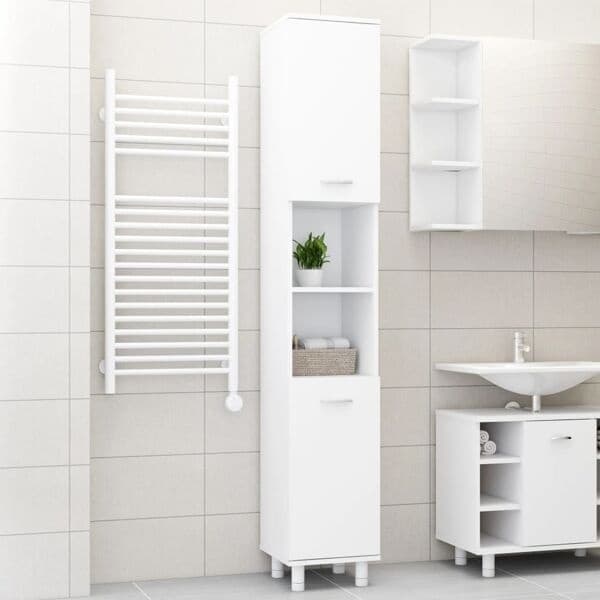vidaXL Badrumsskåp Vit 30x30x179 cm Konstruerat trä white Vit