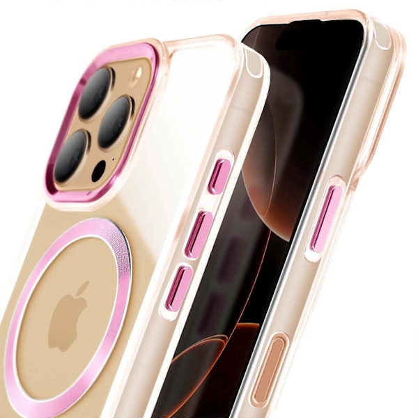 MagSafe-kotelo iPhone 16 Pro -puhelimelle, Cristal Color -takakuori, ruusukulta