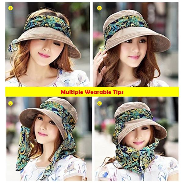 Pakbar, formbar, ekstra stor floppy solhat, reversibel, UPF 50+, strand solhat khaki
