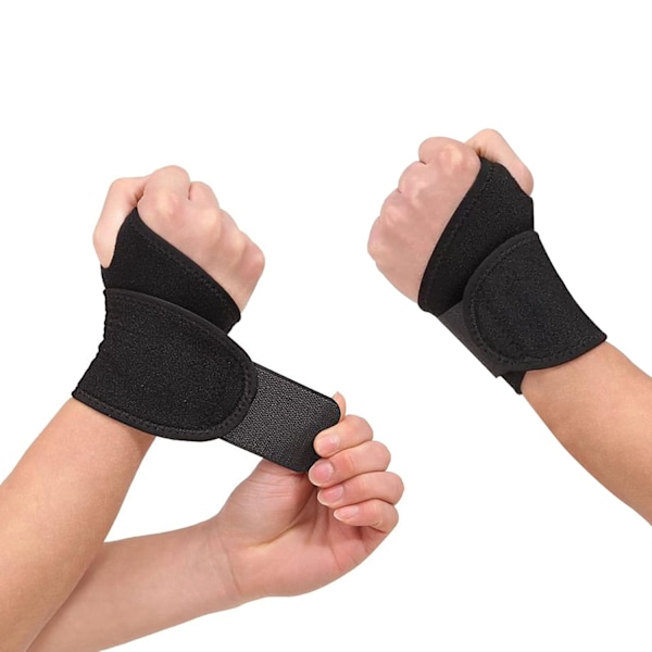 Justerbart handledsstöd för tendinit, 1 par svarta elastiska karpaltunnelskydd, sport tumme metakarpal handledsband för handledssmärta stukning, tendinit