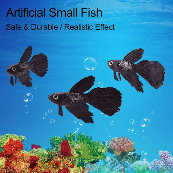 Akvariefisk bolle plast svømming gullfisk betta fisk morsom kunstig silikon liten fisk naturtro falsk fisk (brun betta fisk)