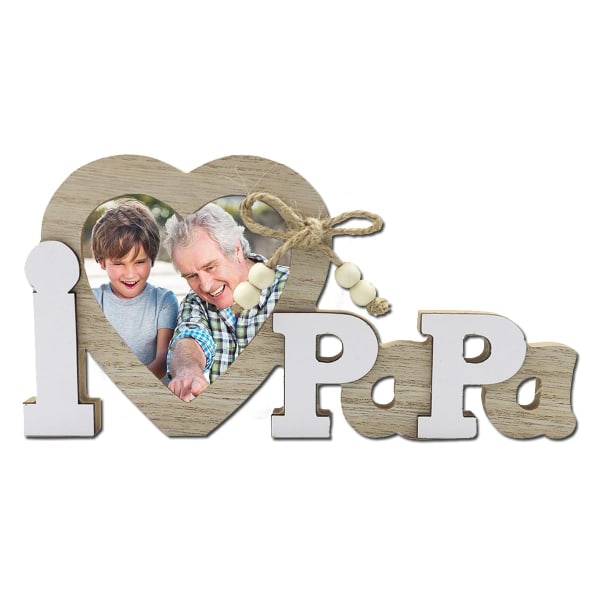 I Love Papa Kuvakehykset Koristeet Puinen valokuvateline Henkilökohtaiset valokuvakehykset Papa Lahjat Isoisän syntymäpäivälahja papa