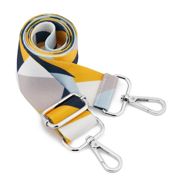 Silver Buckle Bred Axelrem Justerbar Ersättningsbälte Crossbody Canvas Väska Handväska((3.5CM) Färg21)