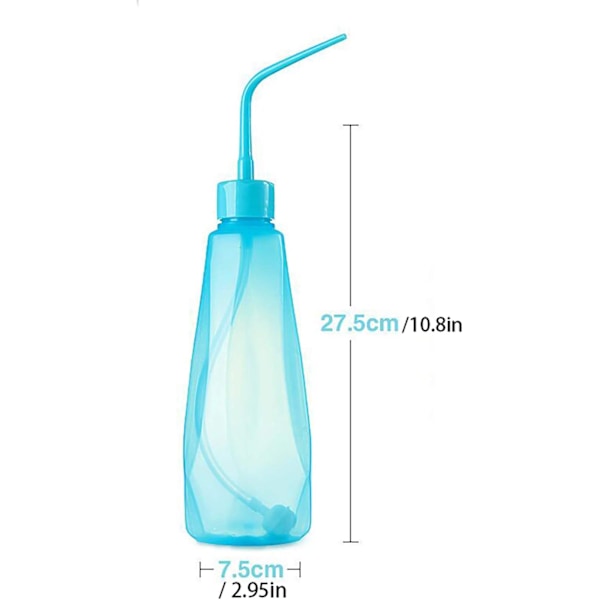 480 ml 16 oz plastspruta för suckulenter med mjukt rör och sugkopp i bollform, böjd mun, klämflaska (rosa)