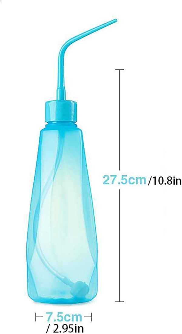 480 ml 16 oz plastspruta för suckulenter med mjukt rör och sugmunstycke i bollform, böjd mun, klämflaska (blå)