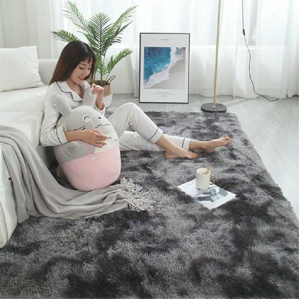 Mjuk matta sovrum lurvig matta lurviga mattor fluffiga färgglada batikmattor matta ny mörkgrå 120 x 200 cm Dark Gray 120 x 200 cm