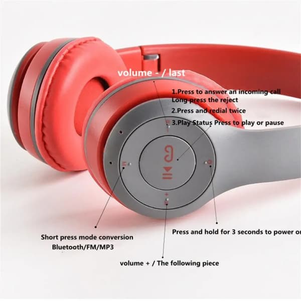 P47 Bluetooth 5.0 Trådløse Gaming Hodetelefoner Hvit