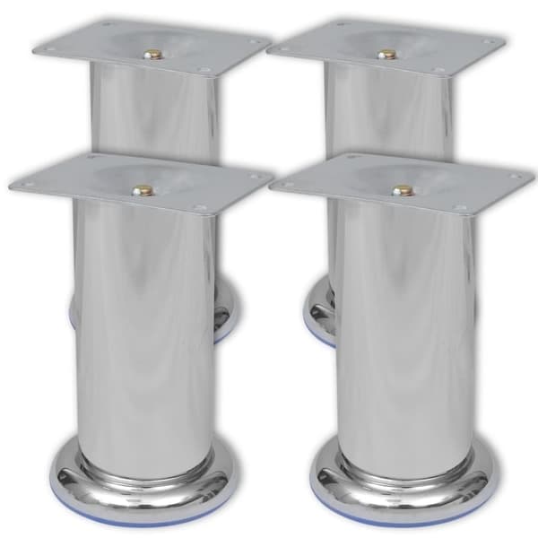 vidaXL Sofaben 8 runde krom 120 mm silver Silver