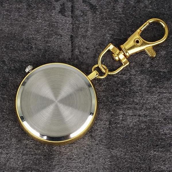 Minimalistisk ultra tynd lommeur med åbent ansigt i kvarts med nøglespænde Unisex bærbar lommeur - Guld