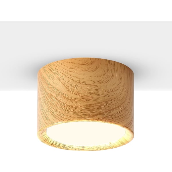 LED-takspotlight i metall 3000K varmvit 12W taklampa vardagsrum matsal kök korridor sovrum Ø120MM [Energiklass E] wood