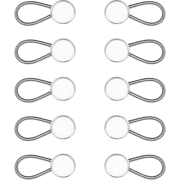 10 stk. bukseknappforlengere, justerbar elastisk knappforlengelse