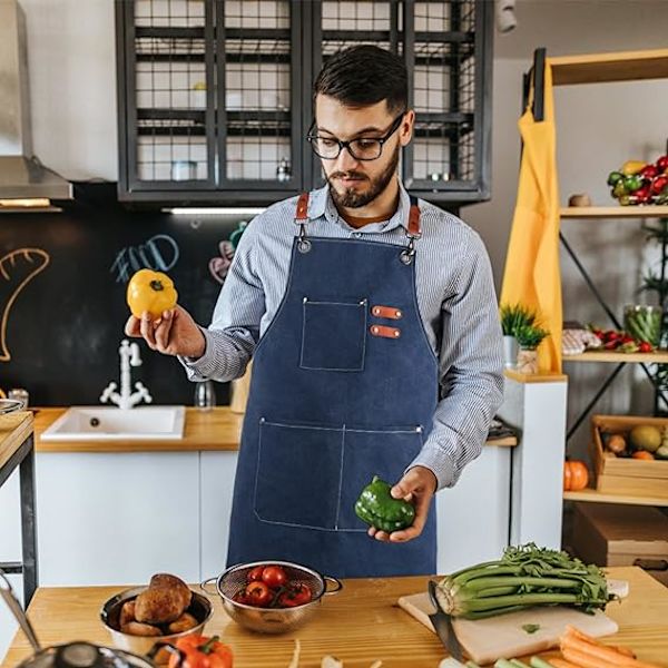 Køkkenforklæde, Arbejdsforklæde, Grillforklæde, til Grill, Restaurant, Have, Grill, Cafe