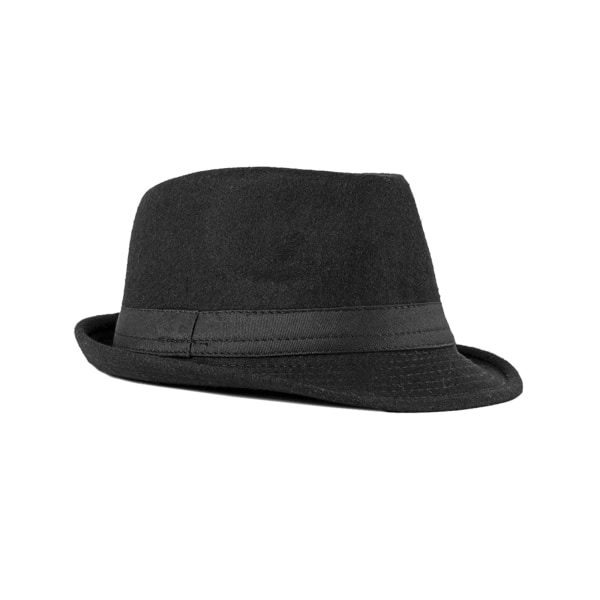 Fedora hat til kvinder og mænd, bredskygget filthat, Panama hat, vinterhat, trilby hat, klassisk udendørshat til bryllup og talentshow black