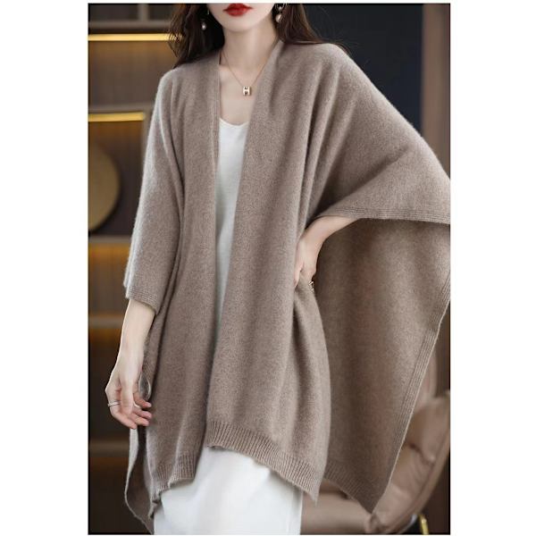 Cape, oversized skjerf, fløyelssjal, tykk og varm engros, allsidig for kvinner i høst og vinter coffee