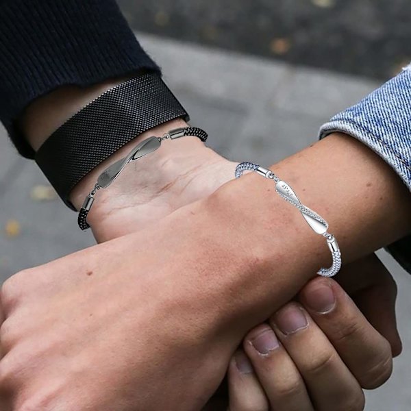 Par armband matchande armband för pojkvän flickvän långdistansförhållande armband 2