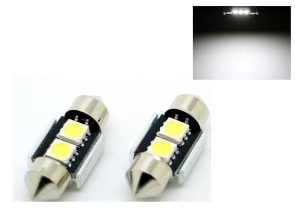 C5W LED-diodlampor Canbus, 31 mm, 6000K (vit), 2-pack. 31mm 6000k vit 2-pack 8